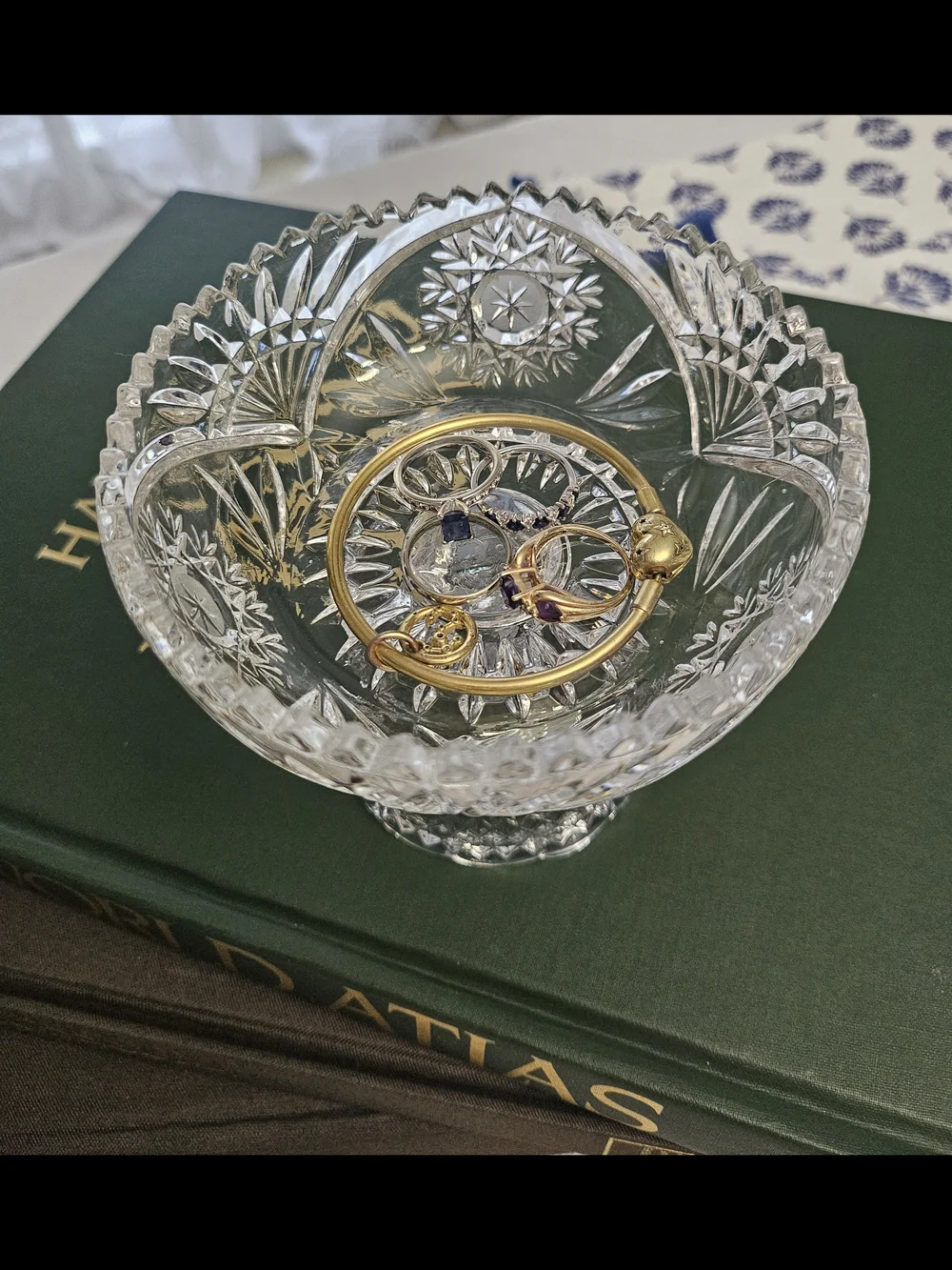 VINTAGE Pressed Crystal Glass Pedestal Candy Dish Sawtooth Rim Compote Bowl